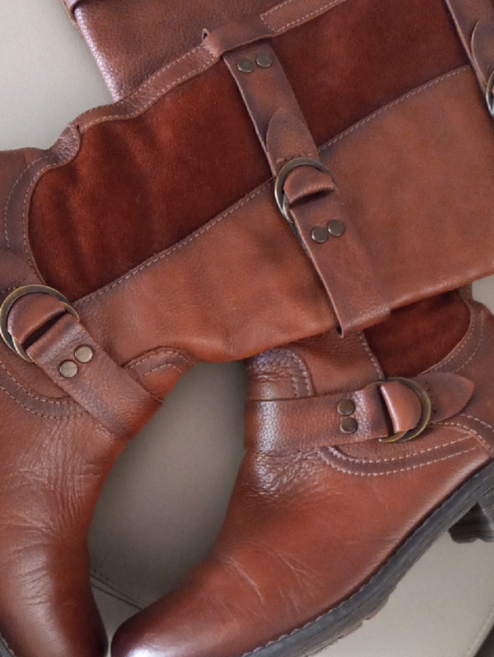 PIKOLINOS Chestnut Brown Leather Mid-Calf Riding Boots Size 39 - Picture 4 of 13